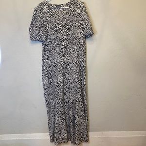 Who What Wear Black and White Polka Dot Dress